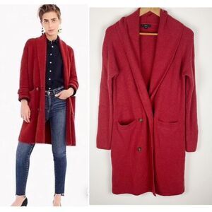 J.Crew Grandpa Double Breasted Wool Alpaca Cardigan Chunky Soft Long Dus…​